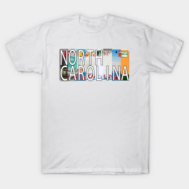 North Carolina License Plates T-Shirt by stermitkermit
